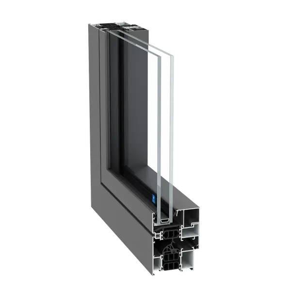 Window section of the Reynaers Concept System 77 – custom aluminum windows featured on Reynaers Aluminum Windows & Window Systems