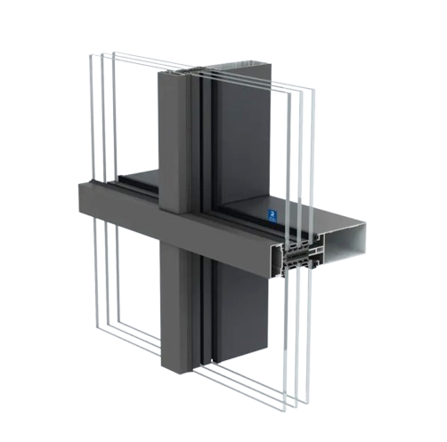 Reynaers ConceptWall 50 aluminum curtain wall profile section – aluminum curtain walls featured on Reynaers Curtain Wall Systems USA | ConceptWall