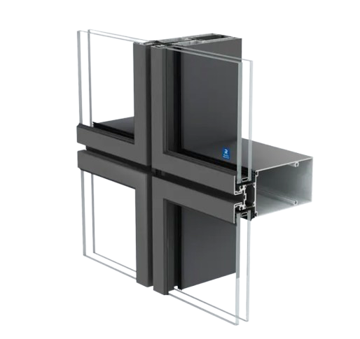 Reynaers ConceptWall 86 unitized curtain wall profile section – aluminum curtain walls featured on Reynaers Curtain Wall Systems USA | ConceptWall