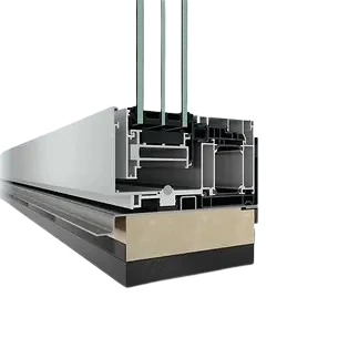 Schüco AS AL 75 Panorama Design sliding glass door profile section – aluminum sliding doors featured on Schüco Sliding Glass Doors USA | ASE & Panorama