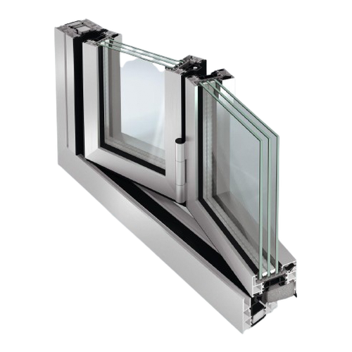 Profile section of the highly insulated Schüco AS FD 90.HI – aluminum bifold doors featured on Schüco Aluminum Bifold Doors USA | AS FD 75 & 90.HI