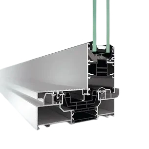 Schüco ASE 60 TipTronic sliding glass door profile section – aluminum sliding doors featured on Schüco Sliding Glass Doors USA | ASE & Panorama