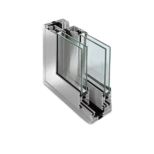 Schüco ASS 43 and ASS 48 warm-climate sliding door profile section – aluminum sliding doors featured on Schüco Sliding Glass Doors USA | ASE & Panorama