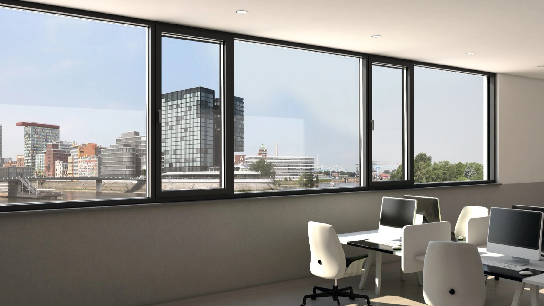 Detail of a high-performance aluminum window – custom aluminum windows featured on Aluminum vs. Vinyl Windows: A Practical Comparison