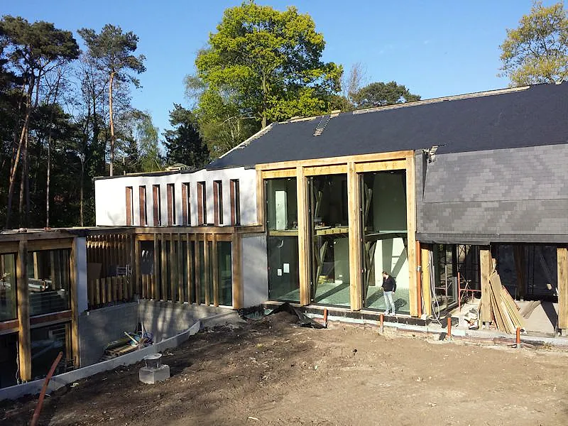 Villa building shell with tall aluminum window formats – aluminum project reference featured on Projects & References | Custom Aluminum Windows