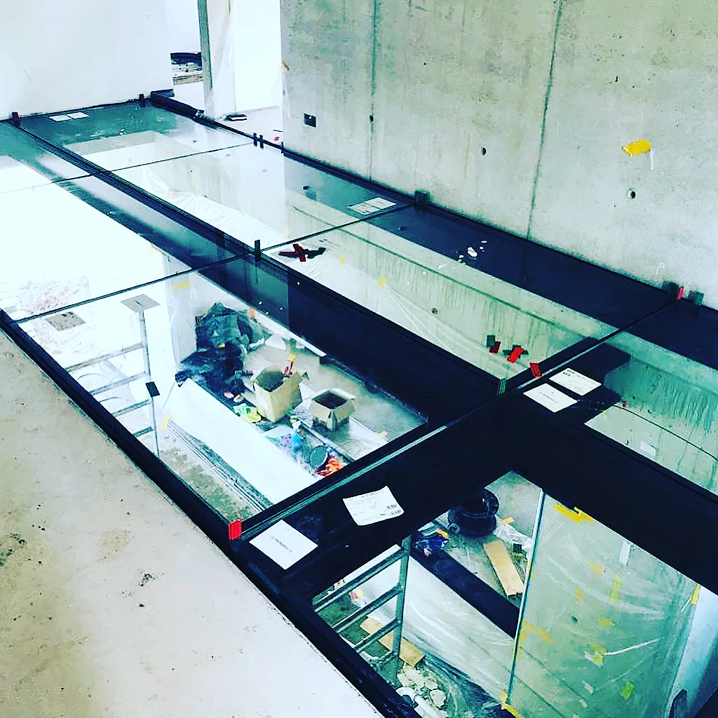 Walkable glass floor and aluminum mullion-transom structure – aluminum project reference featured on Projects & References | Custom Aluminum Windows