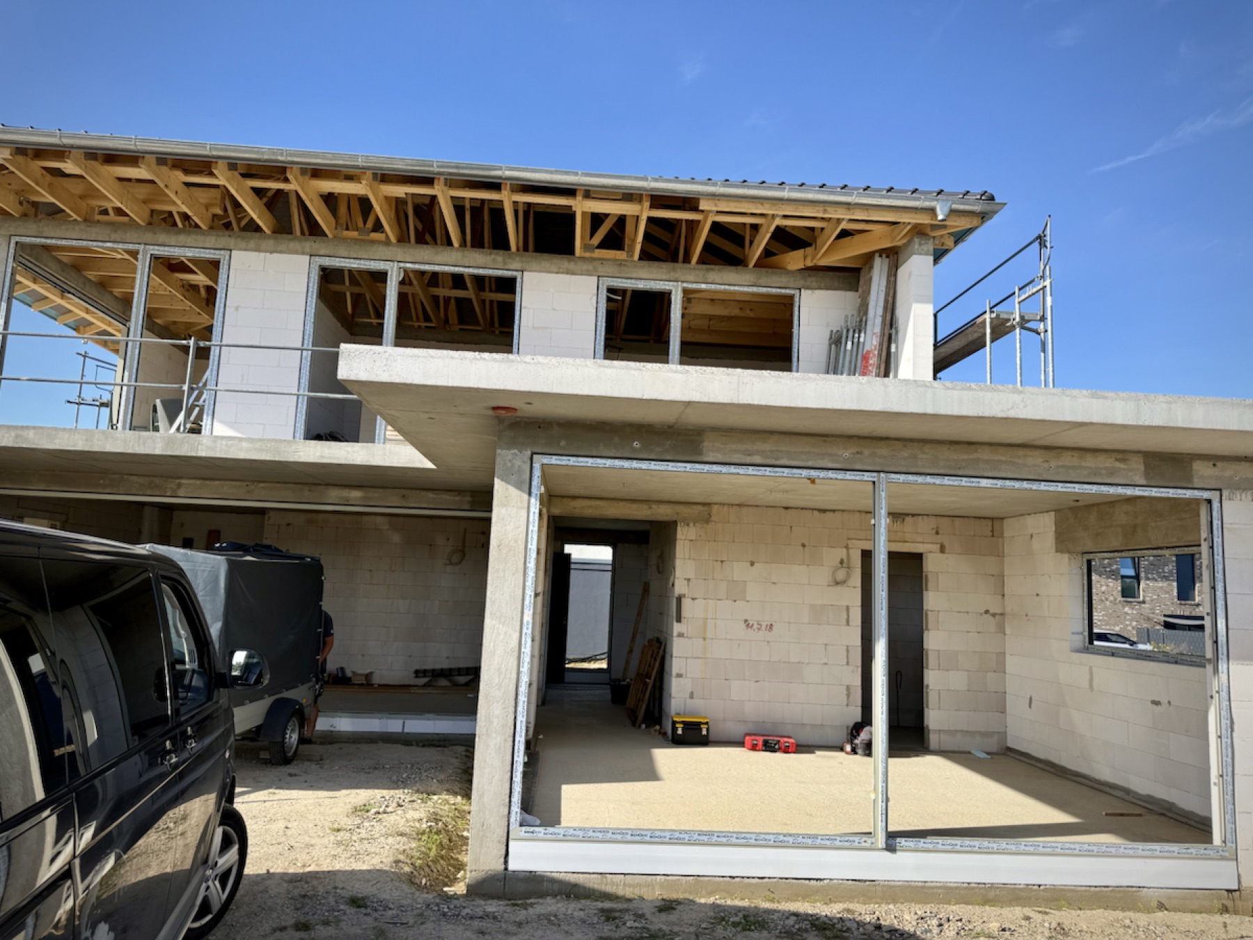 Residential shell with prepared openings for Schüco aluminum – aluminum project reference featured on Projects & References | Custom Aluminum Windows